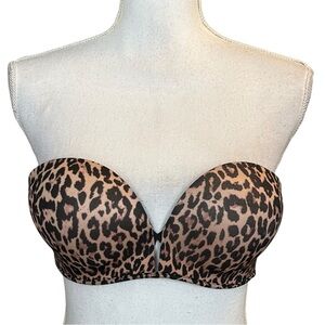 Victoria’s Secret Bombshell Strapless Multiway Bra SZ 32C in Leopard Print